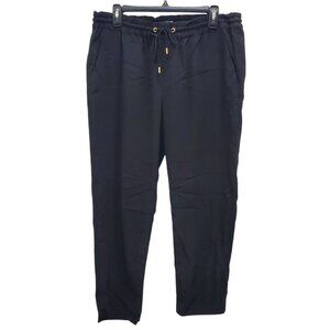 Express Women's Black Flat Front Elastic‎ Paperbag Waist Cropped Casual Pants M